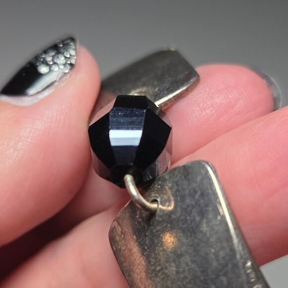 Vintage Spoon Handle Bracelet Hematite Bead Floral Detail - Picture 8 of 9